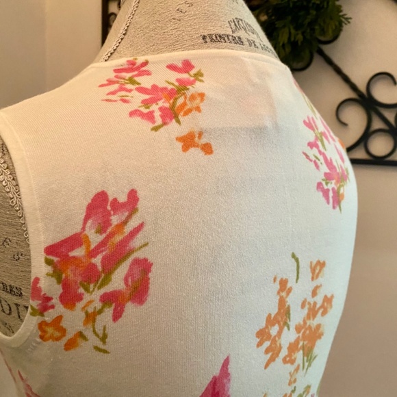 Talbots Petite Women's Twin Sweater Set Size PS Tank & Cardigan Floral NWT - Picture 5 of 9